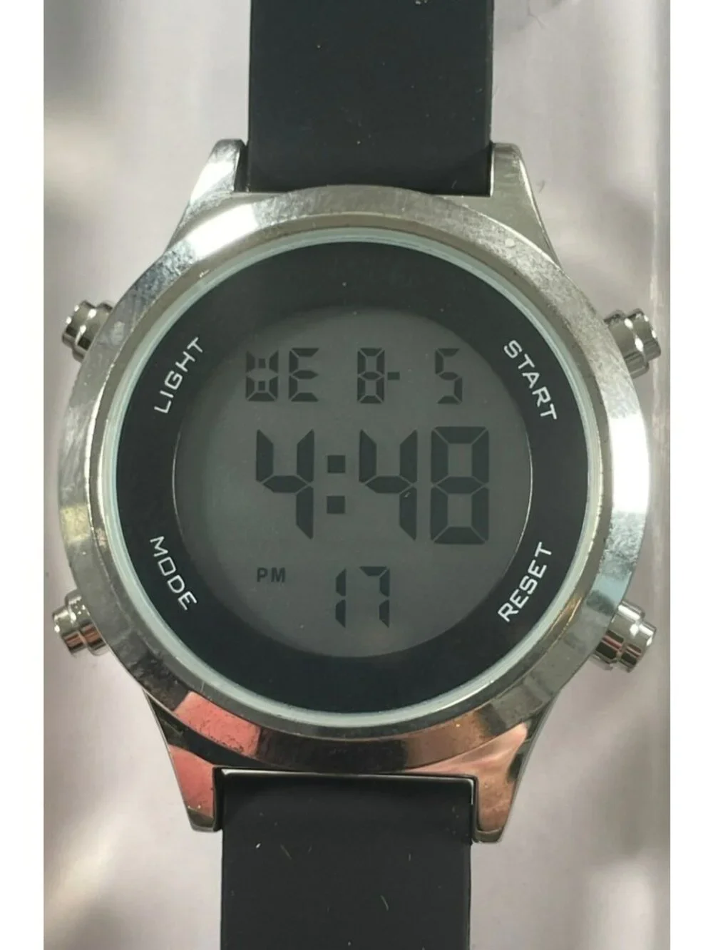 Time And Tru Digital Watch Black Strap Stainless Bezel FMDOTT090 Women's O/S NEW